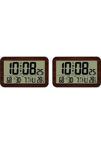 2x Ekran Dijital Duvar Saati Ev Elektronik Duvar Saati Öğrenci Elektronik Çalar Saat Dijital Ekran Masa Saati (Yurt Dışından)