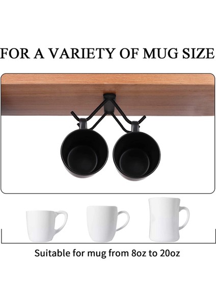 Kupa Tutucu, Dolap Altı 4'lü Kahve Kupa Tutucu Seti, Kupalar Için Asma Kancalı Metal Kupa Rafı, Kahve Fincanları (Yurt Dışından)