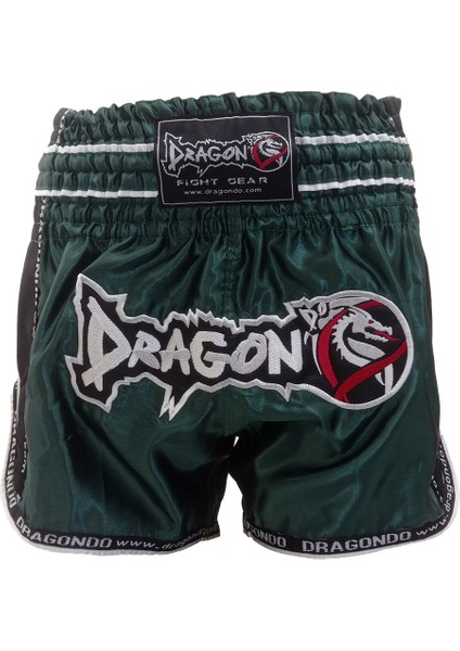 Dragondo MT3075 Retromuay Thai Şort Koyu Yeşil