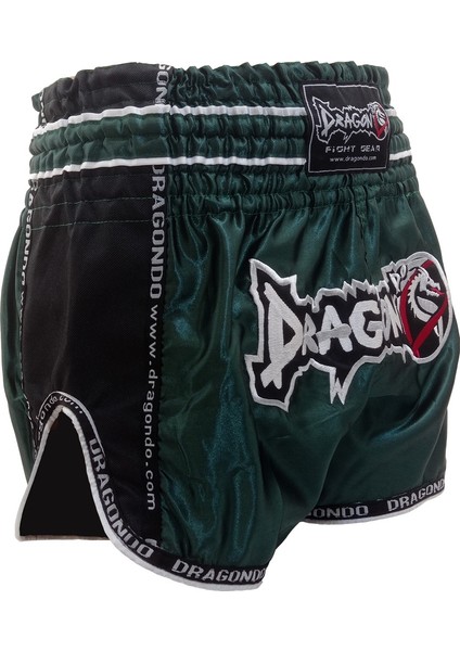 Dragondo MT3075 Retromuay Thai Şort Koyu Yeşil