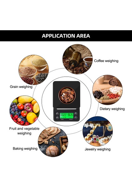 5kg/0.1g Damla Kahve Terazisi Zamanlayıcı ile Taşınabilir Elektronik Dijital Mutfak Terazisi LCD Elektronik Terazi USB Şarj (Yurt Dışından)