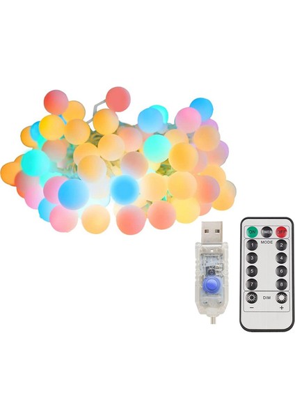 Küre Dış Mekan Suya Dayanıklı, Uzaktan Kumandalı 100 LED Renkli Küre Işık, Arka Bahçe Için Usb, Veranda (Yurt Dışından)