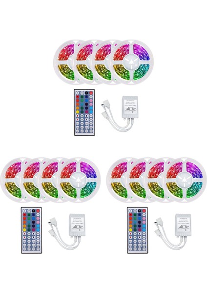 3 Set 20M Rgb Işık 3528 1200LED Esnek LED Işık Şeridi, Yatak Odası Noel Için 44 Anahtar Uzaktan Kumandalı (Yurt Dışından)