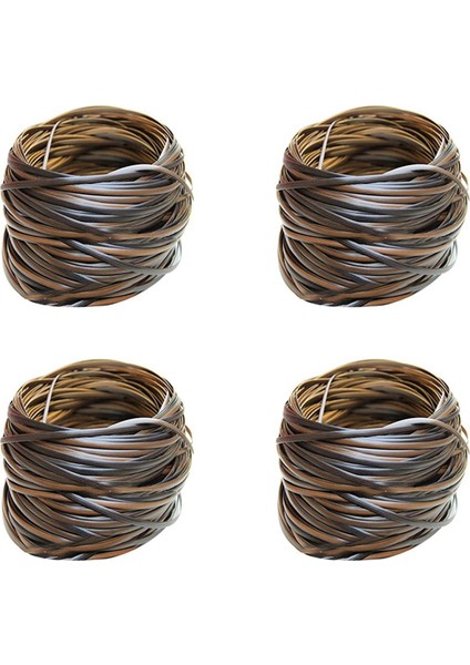 4x Kahve Degrade Düz Sentetik Rattan Dokuma Malzemesi Plastik Rattan Örgü ve Onarım Sandalye Masa Depolama Sepeti (Yurt Dışından)