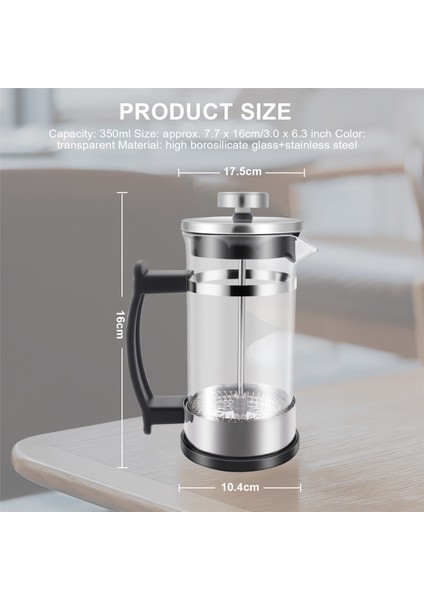 Kahve Makinesi Pot, Paslanmaz Çelik Cam Cezve Fransız Basın Filtre Pot Ev Çay Makinesi, Çay Yapmak Için Uygun (Yurt Dışından)
