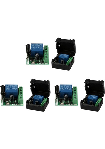 3x Dc 12V 1ch 433MHZ Evrensel Kablosuz Uzaktan Kumanda Anahtarı Rf Röle Alıcı 433MHZ Verici Düğme Modülü Diy Kiti (Yurt Dışından)