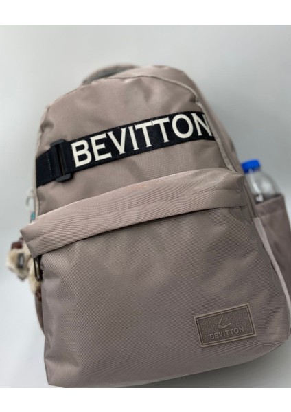 Su Itici Kumaş Unisex Vizon Okul Sırt Çantası 34200