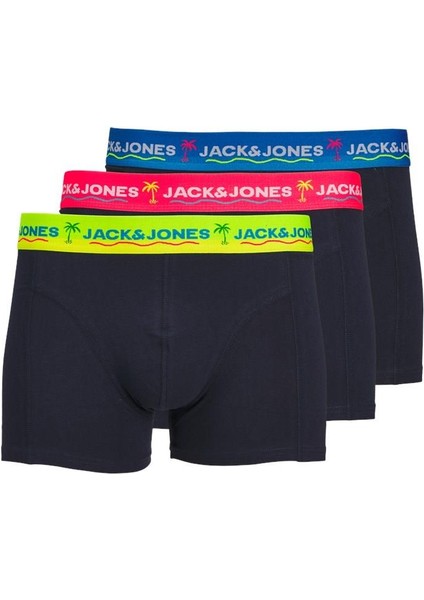 Jacthomas Solıd Trunks 3 Pack Erkek Lacivert Boxer 12250609-NavyBlazer