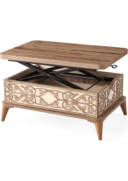 Dikdörtgen Zerenland 114 Akıllı Sehpa, Sihirli Sehpa, Açılır Orta Sehpa, Laptop Calışma Masası, Büy