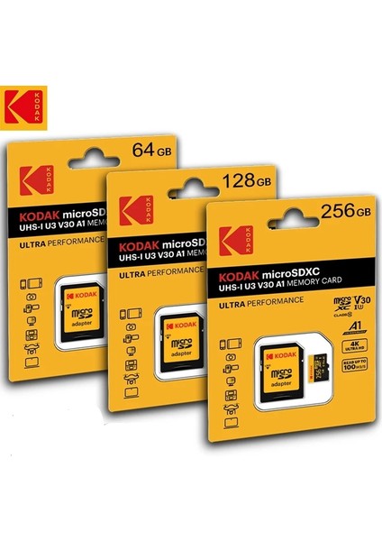 256Gb.Micro Sd Hafıza Kartı Clas 10 4K Uv3 V30 A1 Ultra Performans Hafıza Kartı Orjinal