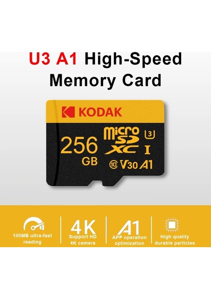 256Gb.Micro Sd Hafıza Kartı Clas 10 4K Uv3 V30 A1 Ultra Performans Hafıza Kartı Orjinal