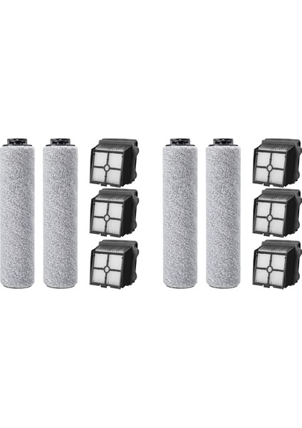 Ifloor3 / Floor One S3 Elektrikli Süpürge Için 10 Adet Yedek Parça Kiti, 4 Rulo Fırça + 6 Hepa Filtre 1 (Yurt Dışından)