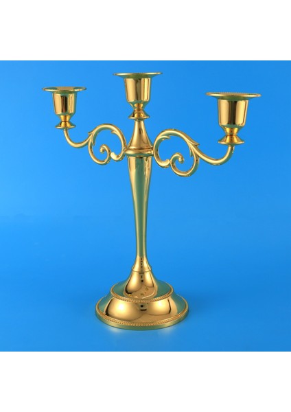 3-Mum Metal Şamdan Uzun Mumluk Düğün Olay Şamdan Mum Standı (Altın) (Yurt Dışından) fırsatları