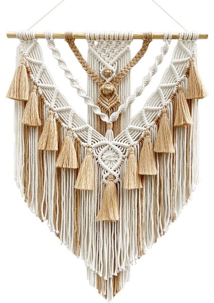 El Dokuma Renk Makrome Duvar Asılı Süsleme Bohemian Zanaat Dekorasyon Muhteşem Goblen Ev Oturma Odası Dekor Için A (Yurt Dışından)