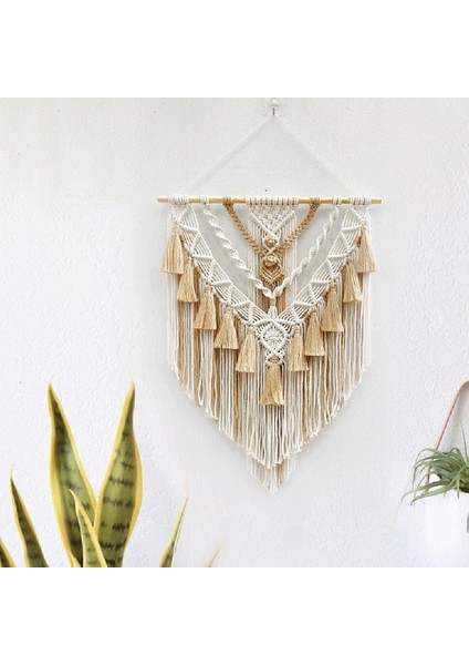 El Dokuma Renk Makrome Duvar Asılı Süsleme Bohemian Zanaat Dekorasyon Muhteşem Goblen Ev Oturma Odası Dekor Için A (Yurt Dışından) fiyatları