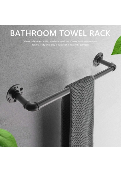 Vintage Endüstriyel Boru Havlu Tutucu Duvara Monte Metal Havlu Askısı Bar Banyo Asılı Askı Aksesuarları Siyah (Yurt Dışından) fiyatları