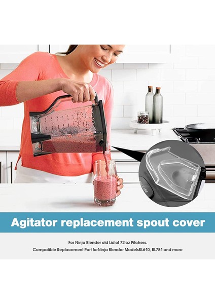 Nınja 72OZ Meyve Sıkacağı Aksesuarlarına Uygun, Değiştirilebilir Şeffaf Kapak, Mikser Kapağı Yedek Parça NJ600 (Yurt Dışından) modelleri
