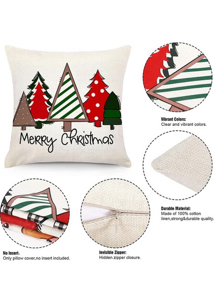 Noel Yastık Kapakları 18X18 4 Set Çiftlik Evi Atmak Yastıklar Yastık Kılıfı Ev Dekor Için (Yurt Dışından) fiyatları