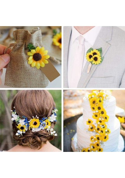 50 Adet Yapay Ayçiçeği Kafaları Kumaş Ayçiçeği Kafaları Düğün Dekorasyon Için Gelin Buketi Dıy El Sanatları (Yurt Dışından) modelleri