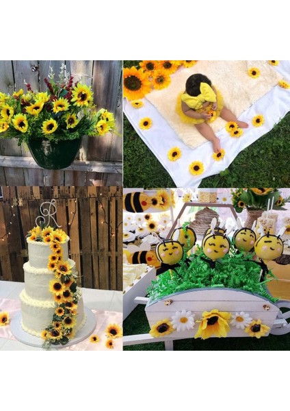 50 Adet Yapay Ayçiçeği Kafaları Kumaş Ayçiçeği Kafaları Düğün Dekorasyon Için Gelin Buketi Dıy El Sanatları (Yurt Dışından) fırsatları