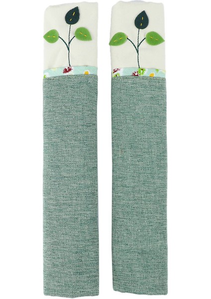 1 Çift Pamuk Kapı Kolu Buzdolabı Kapı Tokmağı Kapakları Pratik Çift Kapılı Buzdolabı Eldiven Koruyucu Ev (Yurt Dışından)