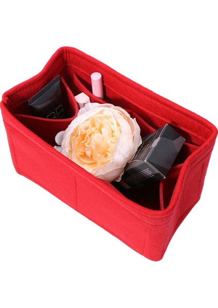 Çanta Keçe Ekleme Çantası Makyaj Organizatör Iç Çanta Taşınabilir Kozmetik Çantaları Depolama Kırmızı Depolama M (Yurt Dışından) modelleri