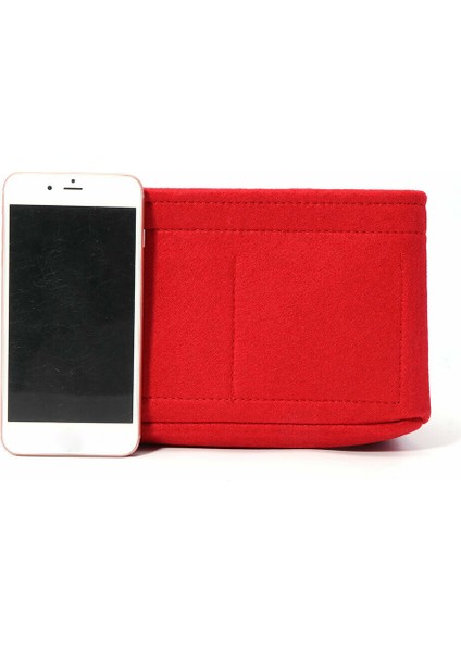 Çanta Keçe Ekleme Çantası Makyaj Organizatör Iç Çanta Taşınabilir Kozmetik Çantaları Depolama Kırmızı Depolama M (Yurt Dışından) fırsatları