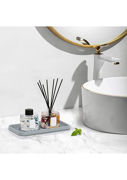 Mutfak Lavabo Organizatör Tepsi, Mutfak Lavabo Için Sünger Tutucu Banyo Sayaç Tepsi Sünger Silikon Sabunluk Gri 2 Adet (Yurt Dışından)