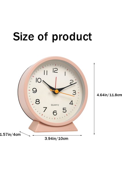 4,5 Inç Pille Çalışan Antika Retro Analog Çalar Saat, Işıklı Küçük Sessiz Başucu Masası Metal Saat (Pembe) (Yurt Dışından) fiyatları