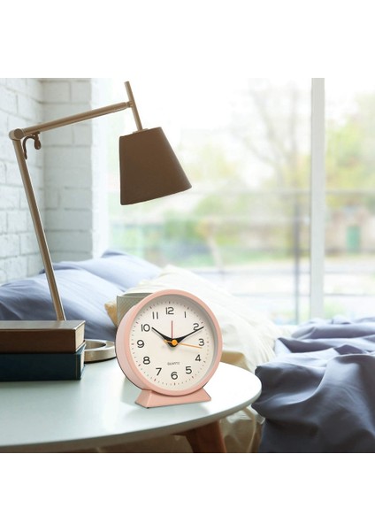 4,5 Inç Pille Çalışan Antika Retro Analog Çalar Saat, Işıklı Küçük Sessiz Başucu Masası Metal Saat (Pembe) (Yurt Dışından) fırsatları