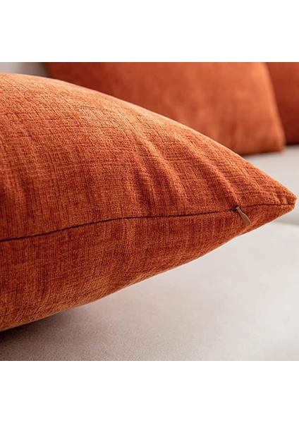 Yanmış Turuncu Yastık Kapakları 18X18 Inç 2 Set Modern Çiftlik Evi Rustik Dekoratif Kırlent Örtüsü Kare Yastık Kılıfı (Yurt Dışından)