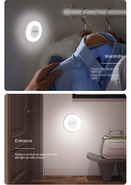 LED Dokunmatik Sensör Gece Işıkları 3 Mod Manyetik Taban Duvar Lambası USB Şarj Edilebilir Yuvarlak Taşınabilir Karartma Yumuşak Işık Sıcak (Yurt Dışından) modelleri