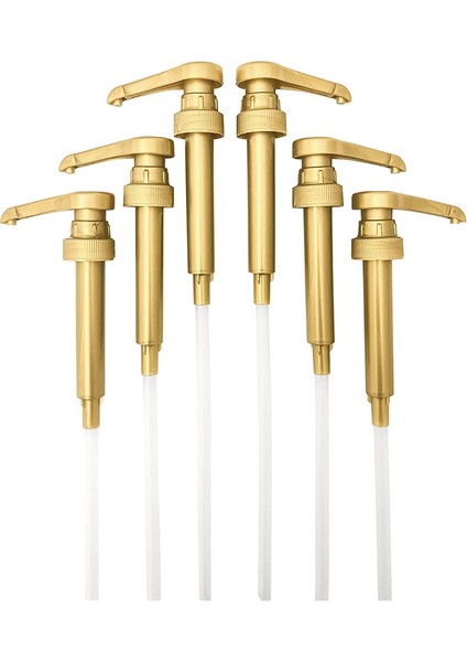 6'lı Paket Altın Şurup Pompası Mutfak Kahve Barı Aletleri 750 Ml'ye Uygun, Şişeler (Plastik) (Yurt Dışından)