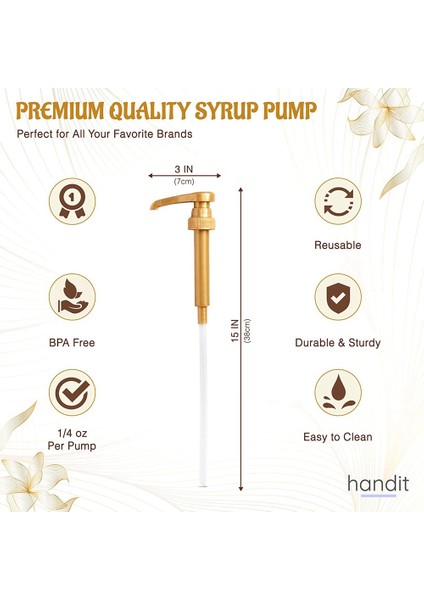 6'lı Paket Altın Şurup Pompası Mutfak Kahve Barı Aletleri 750 Ml'ye Uygun, Şişeler (Plastik) (Yurt Dışından) fırsatları