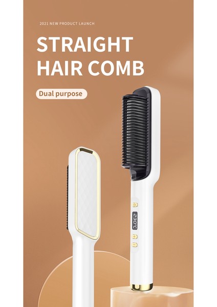 2-In-1 Elektrikli Doğrultma Tarak Düz Saç Düzleştirici Tarak Negatif Anti-Haşlanma Curling Demir Şekillendirici Ingiltere Tak-D (Yurt Dışından) fırsatları