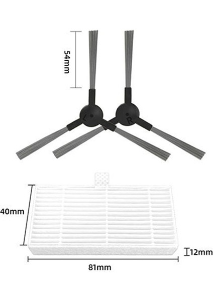 Gtvo BR150 Için BR150/BR151 Için Robot Süpürge Yedek Filtre Yan Fırçası (Yurt Dışından)