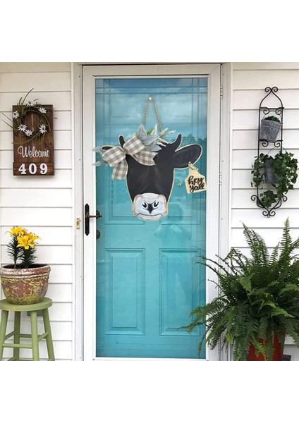 Inek Kafası Işareti Hoş Geldiniz Ön Kapı Askı El Sanatları Çiftlik Evi Bahar Sundurma Dekor Süsler Hediyeler (Yurt Dışından) fırsatları
