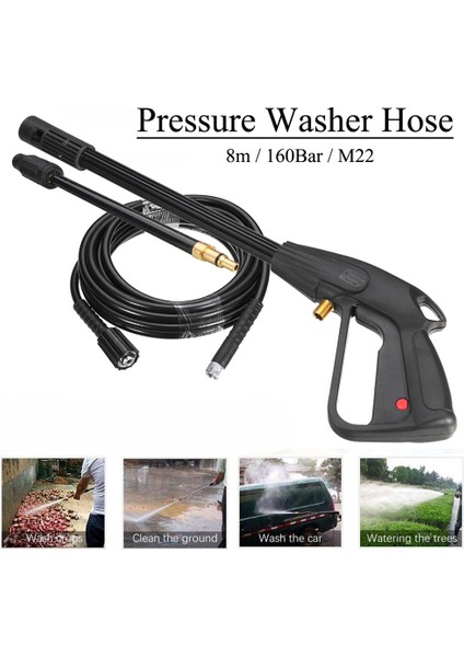Yüksek Basınçlı Yıkama Sprey G-Un, M22 Araba Su Yıkama Temizleme Aracı Temizleyici Sulama Çim Bahçe Için 8 M Hortum ile (Yurt Dışından) modelleri