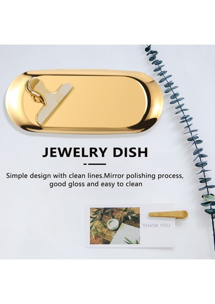 Metal Saklama Tepsisi Altın Oval Noktalı Meyve Tabağı Küçük Eşyalar Takı Teşhir Tepsisi Ayna (Yurt Dışından) fiyatları