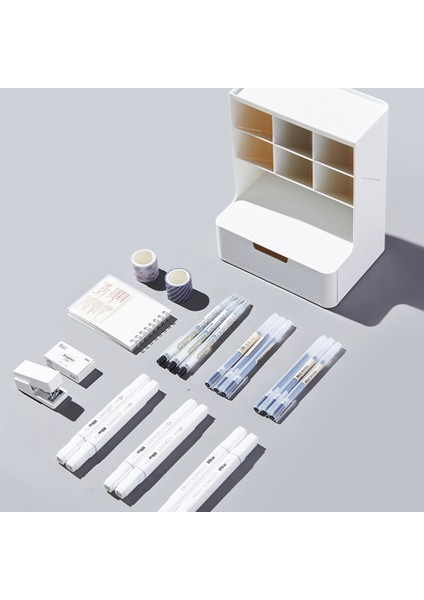 6 + 1 Çekmece Masaüstü Saklama Kutusu Kalem Makyaj Saklama Kutusu Okul Kırtasiye, Pembe (Yurt Dışından) fiyatları