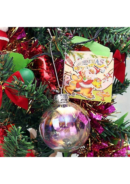 24PCS Şeffaf Plastik Doldurulabilir Noel Topları 8cm Dıy Noel Ağacı Süs Dekorasyon Sanat El Sanatları (Yurt Dışından)