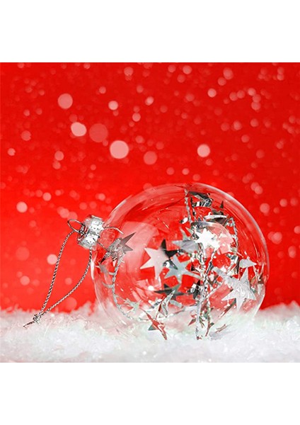 24PCS Şeffaf Plastik Doldurulabilir Noel Topları 8cm Dıy Noel Ağacı Süs Dekorasyon Sanat El Sanatları (Yurt Dışından)