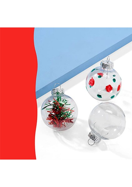 24PCS Şeffaf Plastik Doldurulabilir Noel Topları 8cm Dıy Noel Ağacı Süs Dekorasyon Sanat El Sanatları (Yurt Dışından)