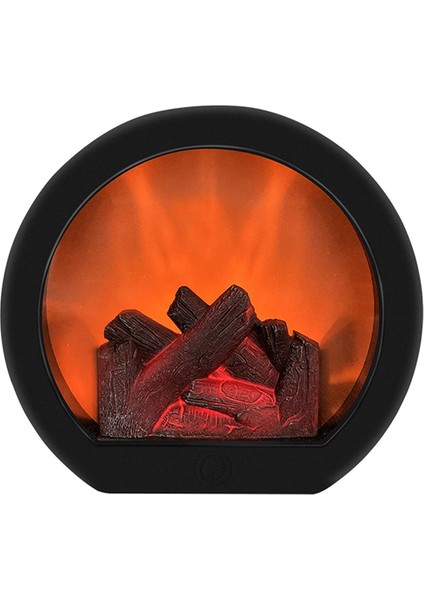 Alevsiz LED Şömine Fener Simülasyonu LED Masa Şömine Gerçekçi Alev Simülasyonu ile LED Fener Dekoratif (Yurt Dışından)