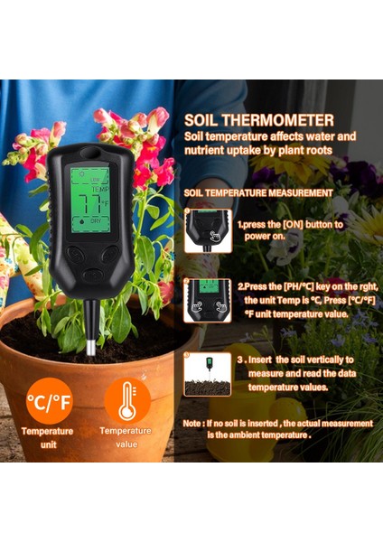 4-In-1 Toprak Ölçer Ph/nem/güneş Işığı/sıcaklık Nem Ölçer Asitlik Monitörü Bahçe Dikim Nem Sensörü Test Cihazı (Yurt Dışından) fırsatları
