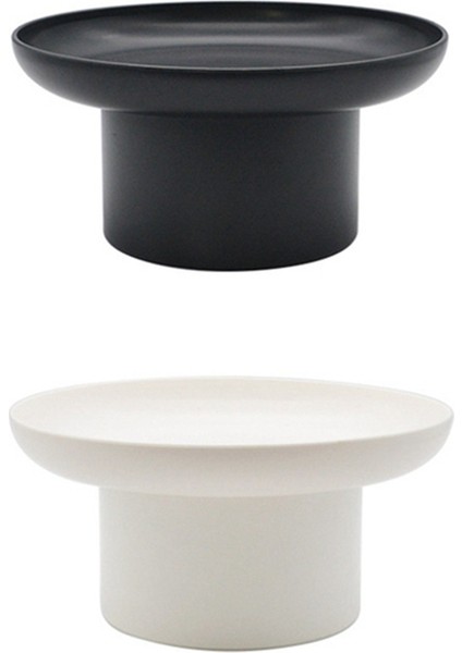 2 Adet Yuvarlak Siyah Beyaz Dekoratif Tepsi Saklama Kutusu Abs Tepsi Meyve Kozmetik Tepsisi Ev Basit Depolama Tepsisi (Yurt Dışından)