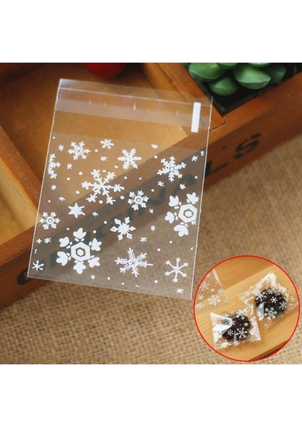 100 Adet Poşet Torbalar Noel Şekerleri Için Beyaz Kar Tanesi Paketleme Çantası (Yurt Dışından) fırsatları