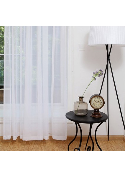 2 Adet Süper Yumuşak Büyük El Duygu Beyaz Tül Perdeler Oturma Odası Dekorasyonu Için Modern Peçe Şifon Katı Sırf Vual (Yurt Dışından) modelleri