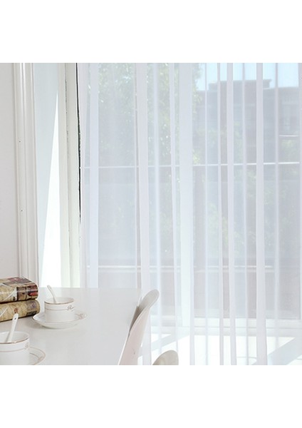 2 Adet Süper Yumuşak Büyük El Duygu Beyaz Tül Perdeler Oturma Odası Dekorasyonu Için Modern Peçe Şifon Katı Sırf Vual (Yurt Dışından) fırsatları