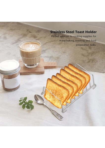2 Adet Tost Ekmeği Rafı Tutucu 8 Dilim Delik Aracı Soğutma Izgarası Ekmek Rafı Dikdörtgen Hava Fritöz Aksesuarları Organizatör (Yurt Dışından)